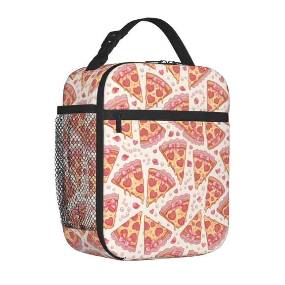 Pizza Insulated Lunch Box Reusable Lunch Bag Women Men Cooler Tote Bag For Work Picnic Office,Travel, Outdoors