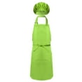 thumbnail image 2 of CHICTRY Kids Boys Girls Adjustable Aprons and Chef Hat for Cooking Baking Painting Green L, 2 of 4