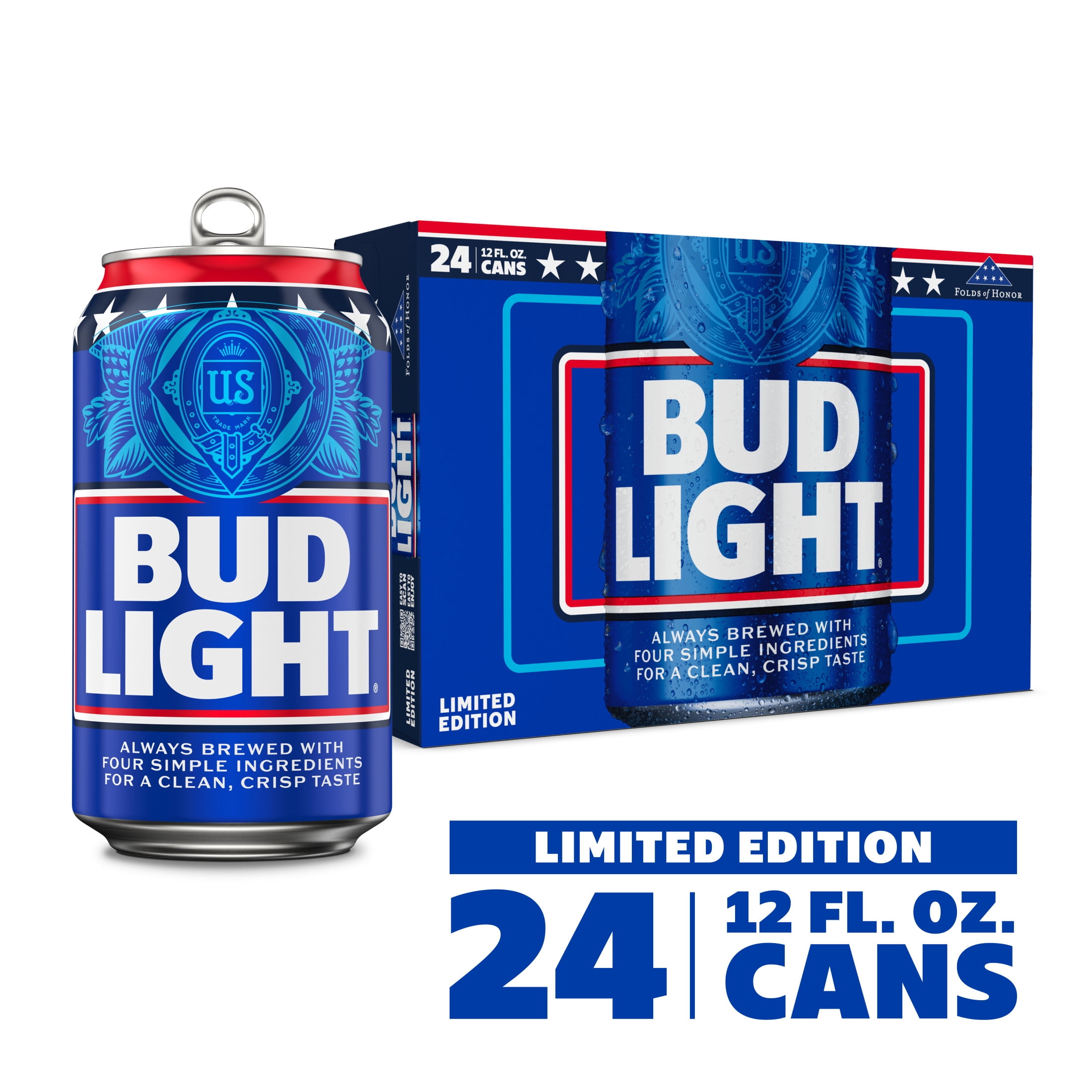 Bud Light American Light Lager Beer 24 Pack 12 fl oz Aluminum Cans 4.2% ABV