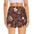 thumbnail image 2 of Lsque Coffee and Flowers Printed Women's Running Shorts with Liner Pockets,Elastic Quick Dry Workout Athletic Gym Yoga Shorts,Womens High Waist Shorts-Medium, 2 of 9
