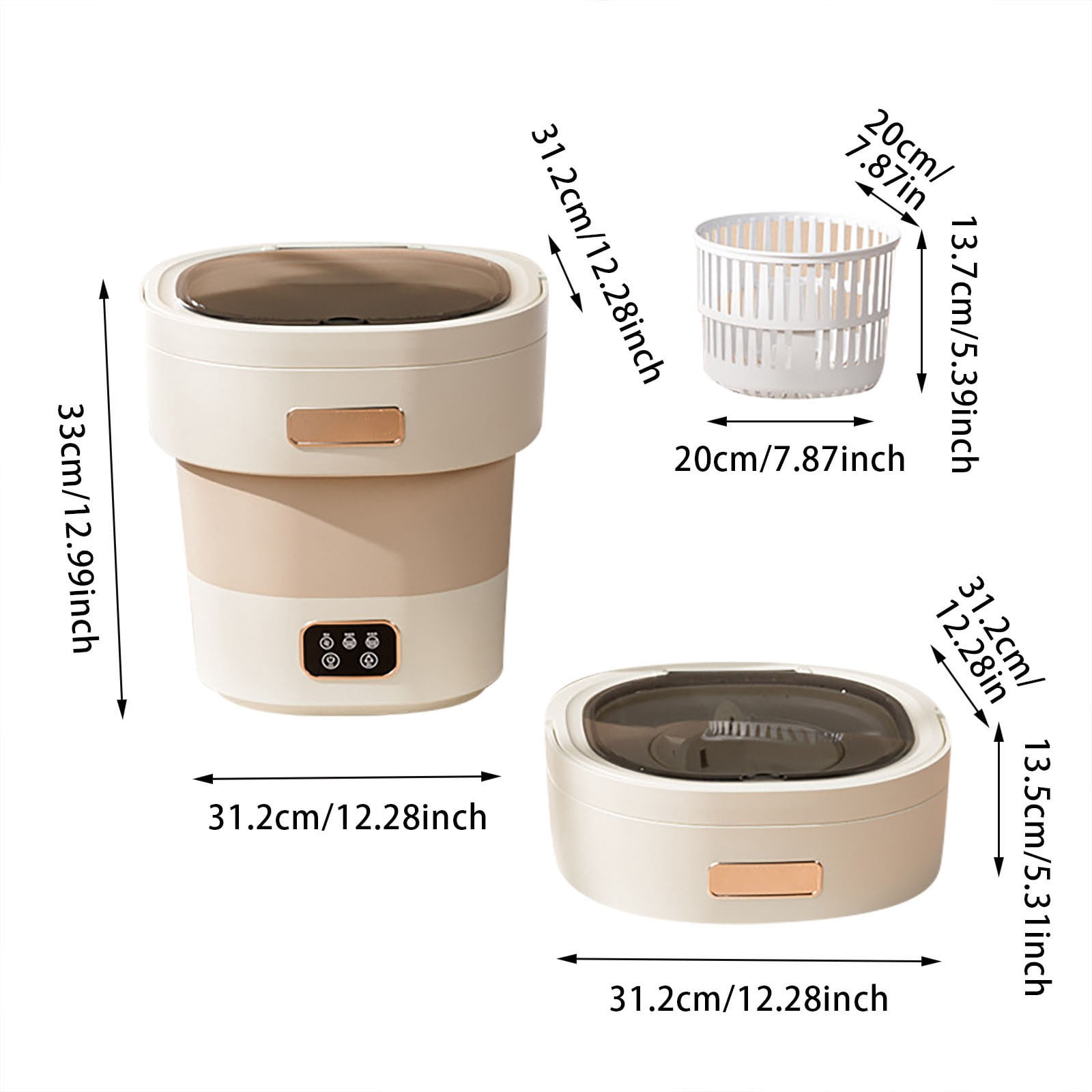 Portable Washing Machine Mini 9L Folding PP Material Underwear Baby Clothes Home Apartments Dormitories