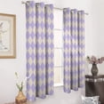 thumbnail image 3 of Purple Diamond Grid Color 2pcs Blackout Curtains For Living Room Bedroom Grommet Top Window Set for Left And Right Biparting Open, 3 of 6