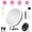 Black, variant on Imountek 30X Magnifying Mirror with Light, Rechargeable Magnifying Makeup Mirror 3 Colors Dimmable Brightness with 360° Adjustable Stand, Includes Tweezer Scissor, Black