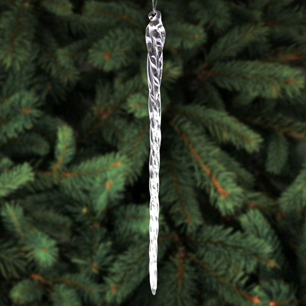 10 Inch Clear Glass Icicle Ornaments Christmas Tree Hanging  Walmart