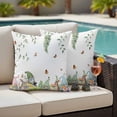 thumbnail image 5 of Easter Pillow Covers 2 Pack Spring Gnomes Bunny Floral Green Easter Eggs Leaf Plant Butterfly Pillowcase Waterproof Outdoor Throw Pillow Cover for Patio Garden Square Cushion 20”x20”, 5 of 9