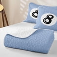 thumbnail image 4 of meiyoeat Simple 8 Ball Quilt Full for Girls, Blue Cartoon Billiards Full Bedspread Sets, 3 Pieces, 1 Comforter and 2 Pillowcases, 4 of 7