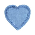 thumbnail image 3 of Better Trends 30'' x 30'' Heart Shape Bathroom Rug with Non Slip Backing 100% Cotton Water Absorbent, Machine Washable, (Blue) Shaggy Border Collection, 3 of 6