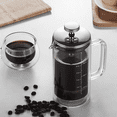 thumbnail image 3 of 2X Double Layer High Borosilicate Glass Press Pot Press Filter Coffee Apparatus French Coffee Pot with Scale, 3 of 6