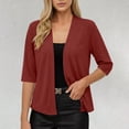 thumbnail image 7 of Stamzod Summer Light Weight Cardigan Women Dressy Casual 3/4 Sleeve Open Front Cardigans Fashion Clothing Red XXL, 7 of 7