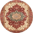 thumbnail image 1 of Ahgly Company Tapis d'Intérieur Ronds Abstraits Persans Rouges, 4 Pieds Rond, 1 of 6