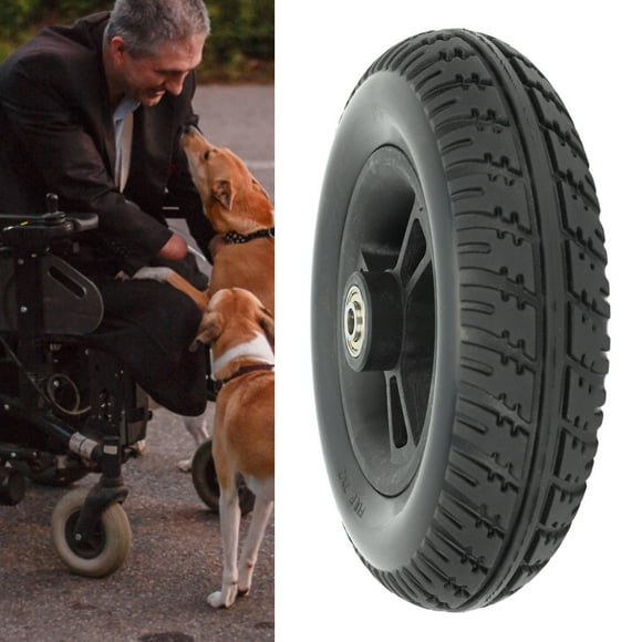 Rueda para Sillas de Ruedas, Fuerte Capacidad de Cojinete Rueda de Silla de Ruedas Eléctrica A Prueba de Explosión de 7 Pulgadas para Caminantes para Carros
