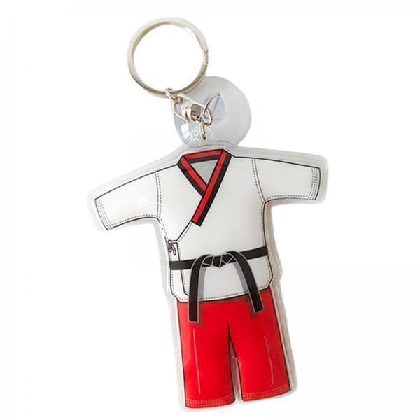 2 Llaveros De Taekwondo De Metal, Bonitos Dijes Para Bolsos, Llaveros Deportivos, Color Rojo
