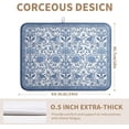 thumbnail image 4 of Blue Floral Dish Drying Mat for Kitchen Counter Boho Flowers Dishes Drainer Mats Rustic Farmhouse Microfiber Absorbent Dish Draining Spring Summer Reversible Dish Rack Pad Large 18x24 Inch, 4 of 7