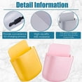 thumbnail image 3 of 6 Pieces Adhesive Remote Control Holder Wall Mount Media Storage Box Sticky Organizer for Phone Remote Control, Office Home School Use (Red, Yellow, Blue),GTICPHYJ, 3 of 7