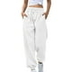 thumbnail image 1 of ICHUANYI Clearance Women's Fashion Casual Solid Elastic Waist Trousers Long Straight Pants(White, XXL) ICHUANYI WER2023080816686, 1 of 4
