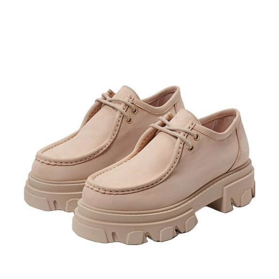 Sam Edelman Danice Powder Blush Chunky Block Heel Lug Sole Lace Up Bootie (Powder Blush, 8)