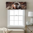 thumbnail image 3 of Coffee Beans Valance Curtain for Windows Modern Hot Coffee Cinnamon Rolls Rod Pocket Curtain Valances Short Window Treatments Panels for Kitchen Bathroom Laundry Room Basement 56 x 16 Inch, 3 of 9