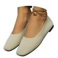 thumbnail image 3 of Kidagic Women's On Loafers Comfortable Square Toe Flat Shoes Lightweight Breathable Walking Casual Footwear(Color:Beige,Size:11), 3 of 9