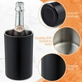 thumbnail image 3 of 6 Pack Wine Chiller Bucket Wine Bottles Cooler Bulk, Stainless Steel Double Wall Insulated Champagne Ice Bucket for Parties,Fits for 750 ml Bottles(Black), 3 of 14