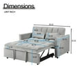 thumbnail image 2 of Leumius 3 in 1 Sofa Bed,Convertible Sleeper Sofa with Pull Out Bed,Loveseat Couch with Adjustable Backrest for Living Room,Gray, 2 of 6
