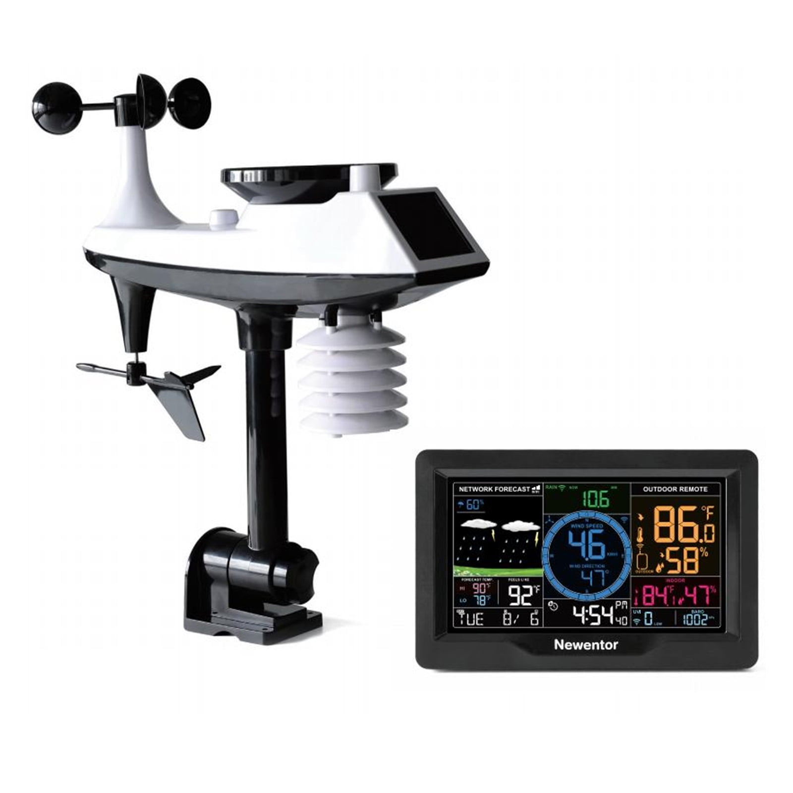 Wireless Digital Weather Station Professional App Outdoor Forecast With Temperature Humidity Sensor Rain Gauge Wind Speed ,Easy to Install
