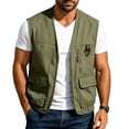 thumbnail image 2 of Ynynloco Men's Casual Lightweight Fishing Vest Utility Safari Travel Vest with Pockets Outdoor Work Photo Cargo Fly Summer Vest, 2 of 5