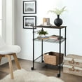 thumbnail image 5 of Zimtown 3-Tier Multifunctional Kitchen Wire Rolling Utility Cart with Metal Frame & 4 Hooks, 5 of 8