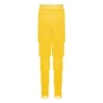 thumbnail image 4 of TiaoBug Kids Girls Elastic Waist Rhinestone Fringe Practice Pants Tassel Latin Salsa Dance Performance Trousers Yellow 16, 4 of 5