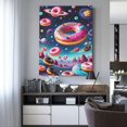 thumbnail image 4 of Susaid Starry Sky Colorful Donut Pattern Vertical Canvas Wall Decor 12x16in - Waterproof with Wood Frame & Damage-Free Hanging Kit, 4 of 8