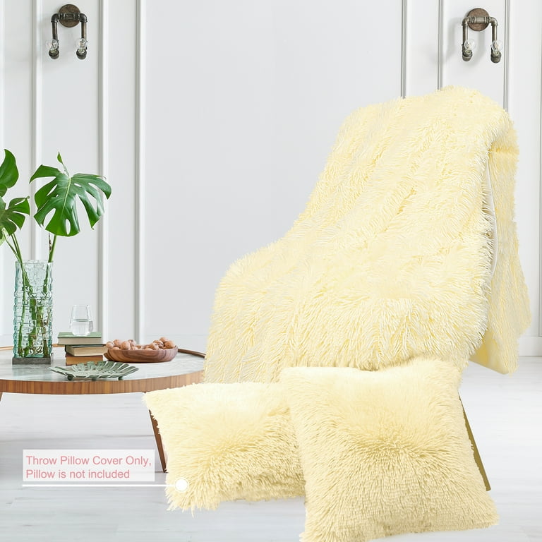 Yellow throw blanket and pillows hotsell
