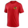 thumbnail image 2 of Men's  Red Chicago Blackhawks Earnest Will Tri-Blend T-Shirt, 2 of 3