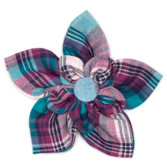 Teal/Purple Plaid Flower