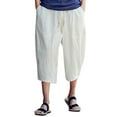 thumbnail image 2 of Tejiojio Men's and Big Men's Relaxed Fit Men's Casual Slim Sports Pants Calf-Length Linen Trousers Baggy Harem Pants, 2 of 7