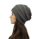 thumbnail image 2 of Gorros de punto de invierno para mujer, gorro grueso con forro de satén de seda, gorro holgado y cálido de punto trenzado suave y elástico, 2 of 5