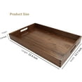 thumbnail image 2 of Large Rectangle Black Walnut Wood Ottoman Tray with Handles - 22 x 14 Inches, Handmade Natural Solid Wood Serving Tray, 2 of 6