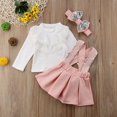 thumbnail image 2 of Long Sleeve Lace Ruffles T shirt Tops + Bow Tutu Strap Sling Skirts Baby Girls Princess Clothes Set, 2 of 8