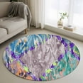 thumbnail image 2 of Abstract Geometric Large Area Rugs for Bedroom Living Room, Soft Non Slip Carpet Bedside Rug, Modern Marble Abstract Art Aesthetics Round Floor Cover Kitchen Accent Rug 3' for Dining Room/Office, 2 of 9