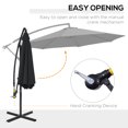 thumbnail image 4 of Outsunny 9.7ft Offset Patio Umbrella, Hanging Cantilever Parasol w/ Base, 4 of 10