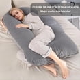 thumbnail image 2 of Almohada para Embarazo, Almohada de Maternidad en Forma de U, Almohada Embarazada para Dormir Cómodo, Almohada de Apoyo de Mujer Embarazada de Cuerpo Completo, con Funda de Terciopelo Lavable, 2 of 7