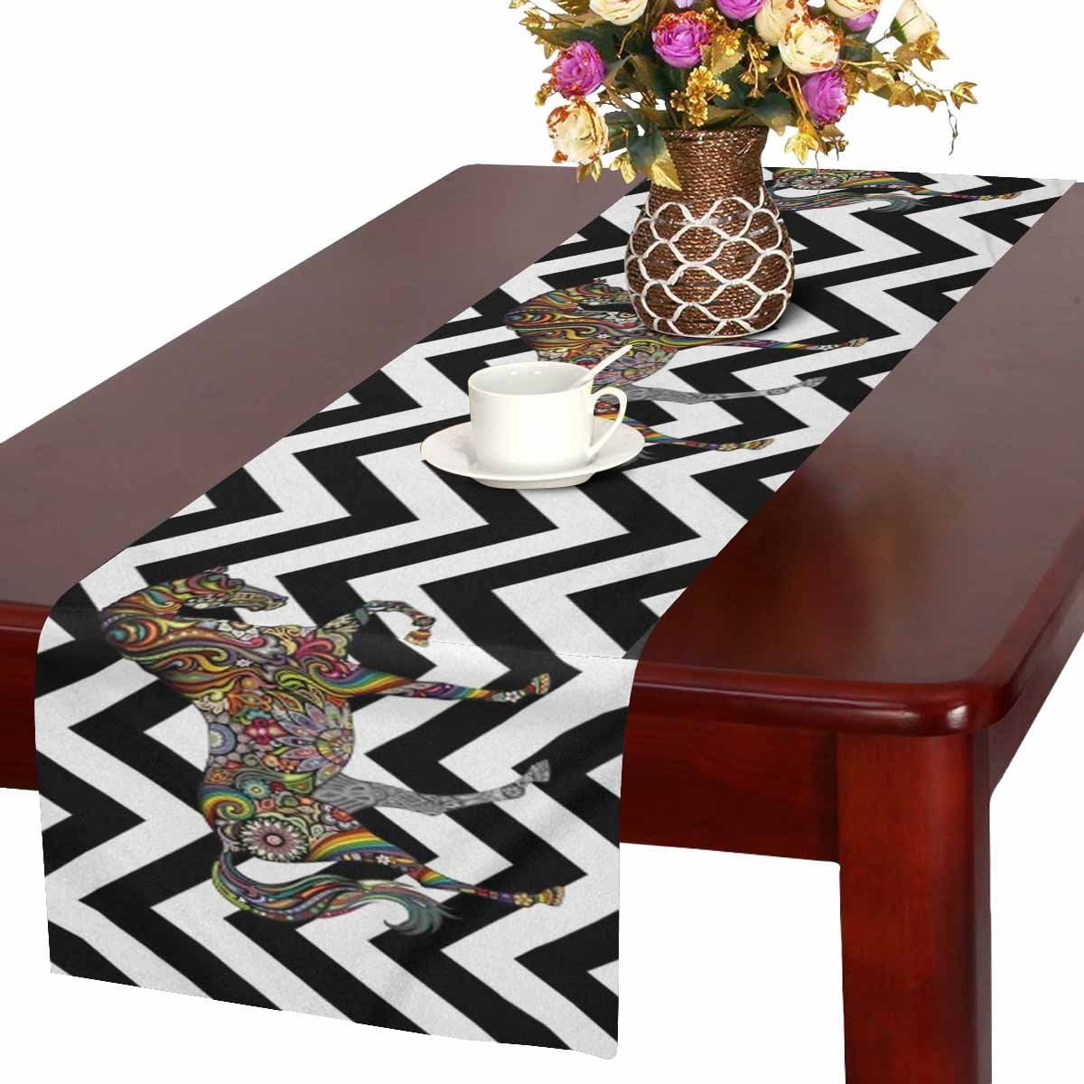 Occasion Gallery Natural w/Black Chevron Cotton Kitchen Dining Table Runner 16 X 72