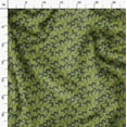 thumbnail image 3 of Soimoi Green Modal Satin Fabric Cat Animal Print Fabric by the Yard 42 Inch Wide, 3 of 5