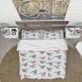 thumbnail image 2 of Designart 'Bullfinch Bird on Abstract Doodle Circles' Animals Duvet Cover Set, 2 of 4