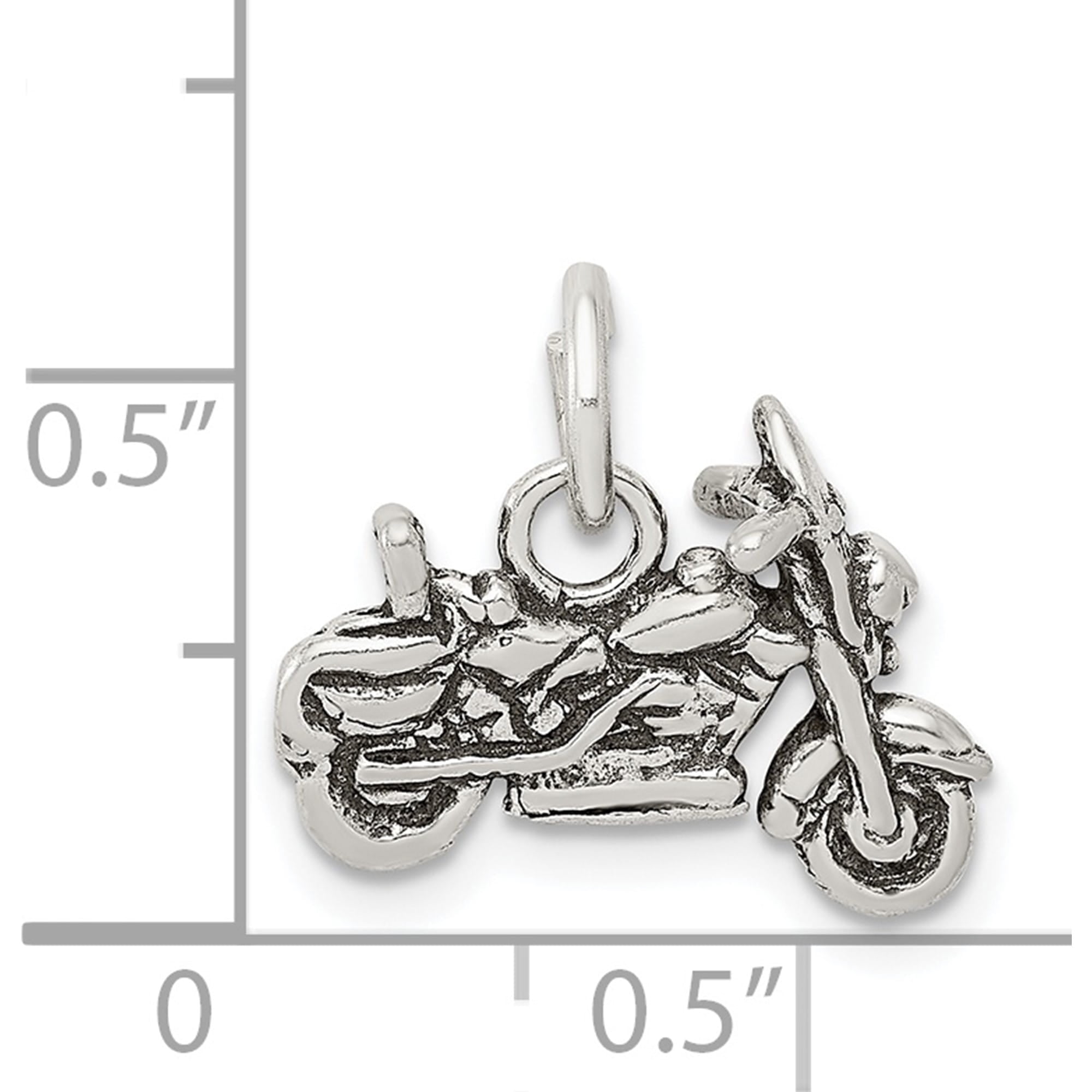 Sterling Silver Antiqued Motorcycle Charm Solid 3-D Material Precious Trendy Refined Bring sparkle and sophistication to your day