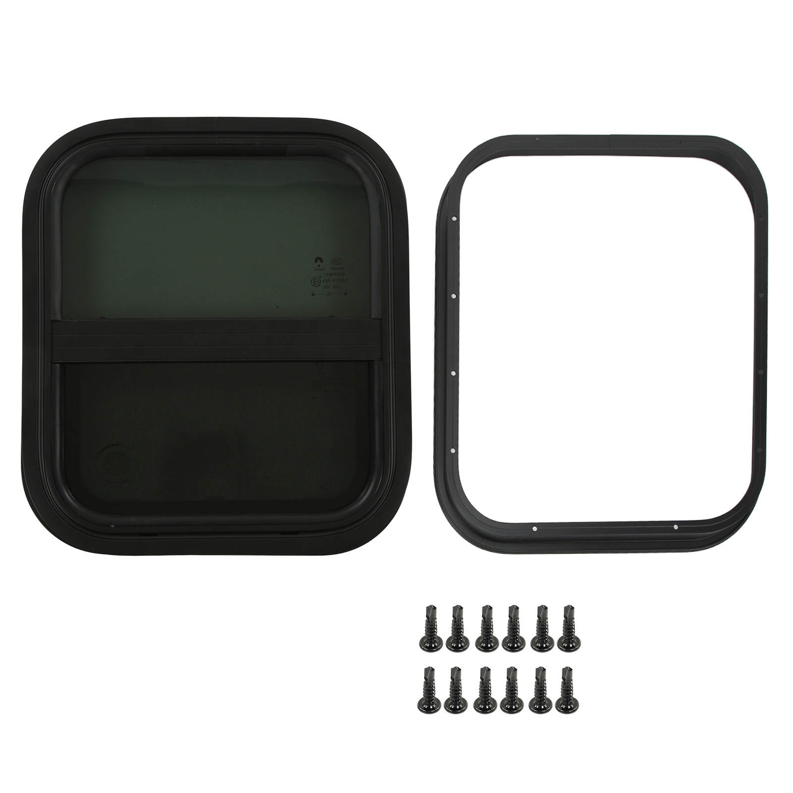 RV Window, Tinted Tempering Glass 440mm H 390mm W RV Window With Screen