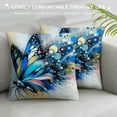 thumbnail image 3 of Nawypu Butterfly Pillow Covers Watercolor Lotus Floral Fantasy Splash Doodle Painting Waist Lumbar Cushion Cover Oblong Rectangle Pillowcase for Men Women Home, 3 of 5