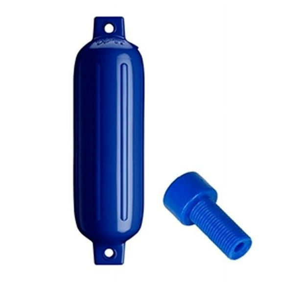 Polyform U.S. G-3-COBALT BLUE Twin Eye Fender - 5.5 x 19 in., Cobalt Blue with Air Adapter