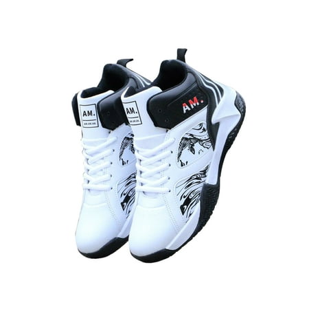 

Ymiytan Men Sneakers Comfort Basketball Shoes Breathable Athletic Shoe Training Trainers Slip Resistant Sport White 8.5