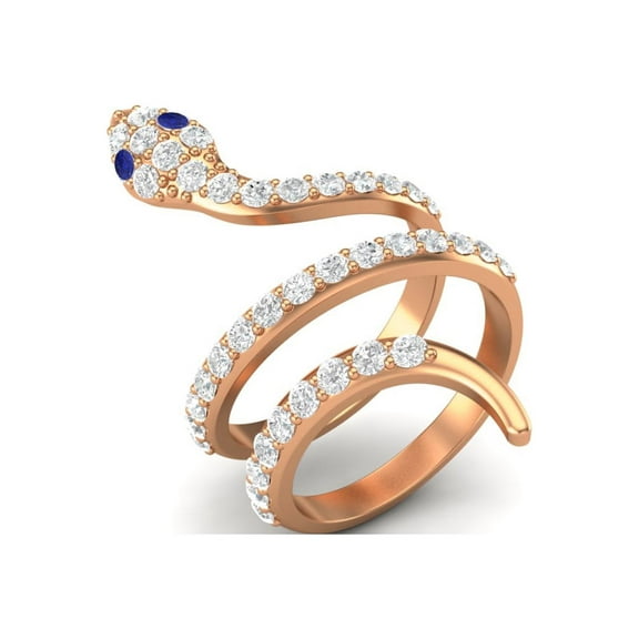 Mooneye 925 Sterling Silver Rose Vermeil Snake Women Gifts Ring Natural Lapis Cobra Snake Rings