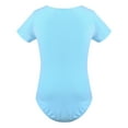 thumbnail image 4 of Yartina Kids Girls Short Sleeves Ballet Dance Gymnastics Leotard Clothing with Tied Skirt Sky Blue 3XL, 4 of 6