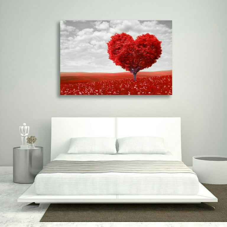 Wovilon Hd Canvas Valentine'S Day Pictorial Love Heart Painting